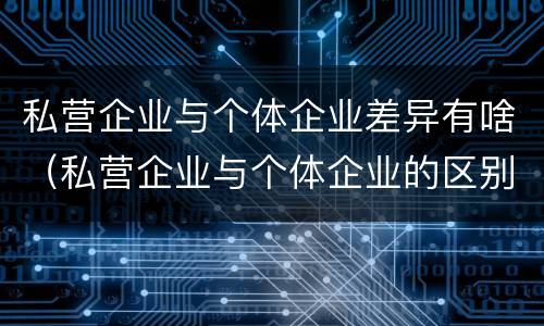 私营企业与个体企业差异有啥（私营企业与个体企业的区别）