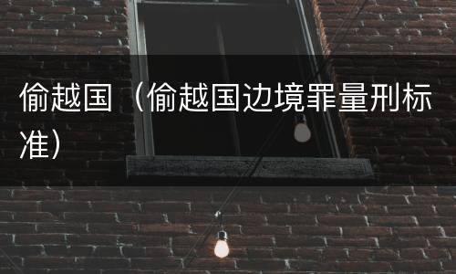 偷越国（偷越国边境罪量刑标准）