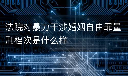 法院对暴力干涉婚姻自由罪量刑档次是什么样