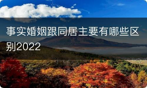 事实婚姻跟同居主要有哪些区别2022