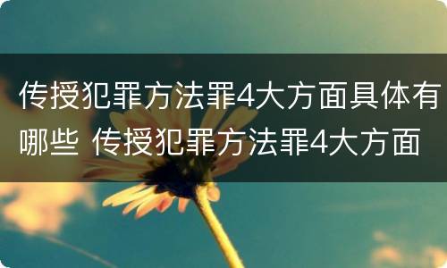 传授犯罪方法罪4大方面具体有哪些 传授犯罪方法罪4大方面具体有哪些内容