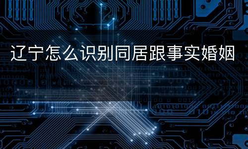 辽宁怎么识别同居跟事实婚姻