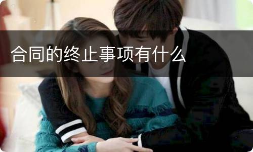 合同的终止事项有什么