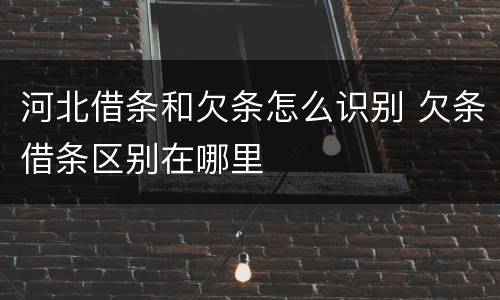 河北借条和欠条怎么识别 欠条借条区别在哪里