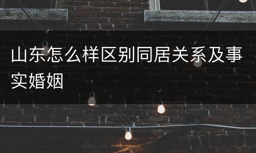 山东怎么样区别同居关系及事实婚姻