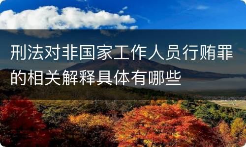 刑法对非国家工作人员行贿罪的相关解释具体有哪些