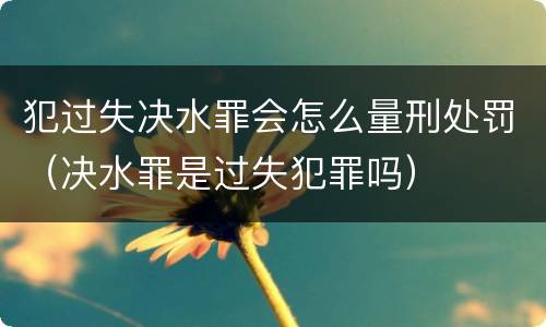 犯过失决水罪会怎么量刑处罚（决水罪是过失犯罪吗）