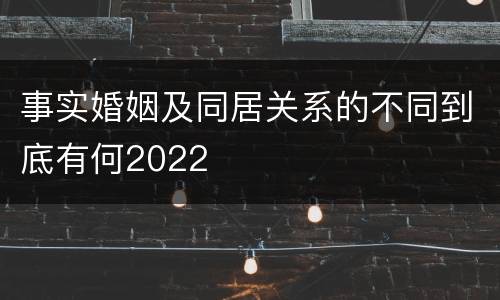 事实婚姻及同居关系的不同到底有何2022