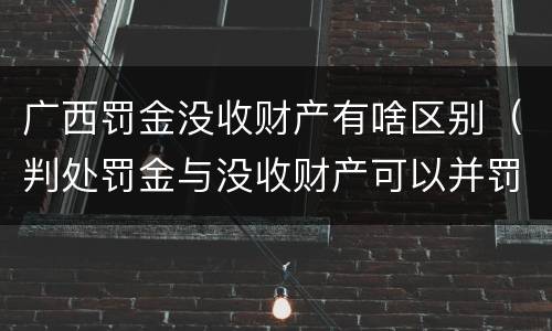 广西罚金没收财产有啥区别（判处罚金与没收财产可以并罚吗）