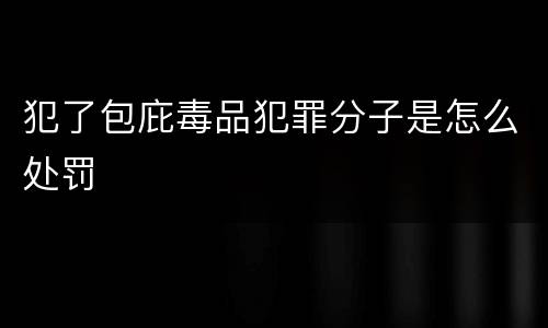 犯了包庇毒品犯罪分子是怎么处罚
