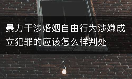 暴力干涉婚姻自由行为涉嫌成立犯罪的应该怎么样判处