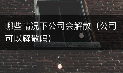 哪些情况下公司会解散（公司可以解散吗）