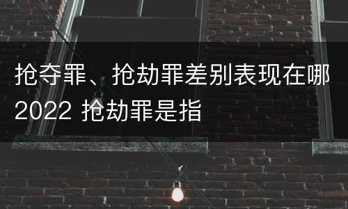 抢夺罪、抢劫罪差别表现在哪2022 抢劫罪是指