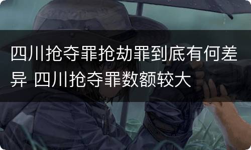 四川抢夺罪抢劫罪到底有何差异 四川抢夺罪数额较大