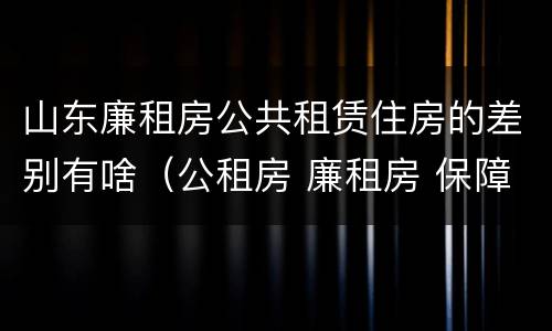 山东廉租房公共租赁住房的差别有啥（公租房 廉租房 保障性住房区别）
