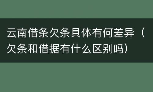 云南借条欠条具体有何差异（欠条和借据有什么区别吗）