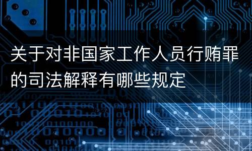关于对非国家工作人员行贿罪的司法解释有哪些规定