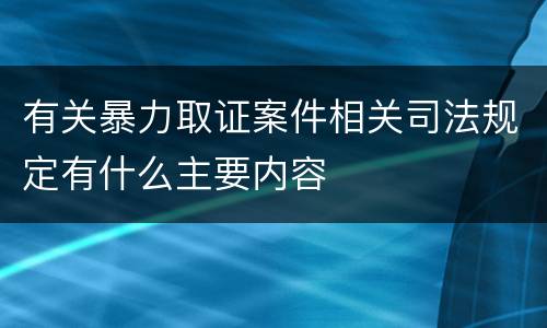 有关暴力取证案件相关司法规定有什么主要内容