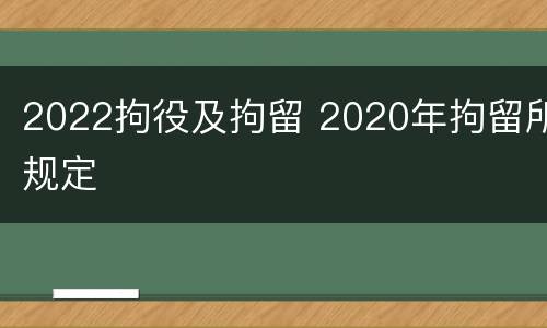 2022拘役及拘留 2020年拘留所规定
