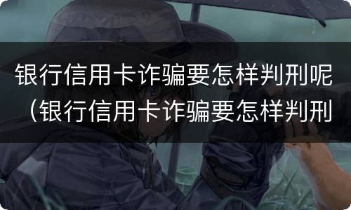 银行信用卡诈骗要怎样判刑呢（银行信用卡诈骗要怎样判刑呢视频）