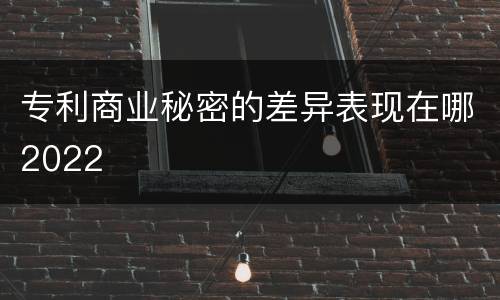 专利商业秘密的差异表现在哪2022