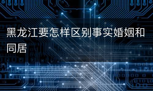 黑龙江要怎样区别事实婚姻和同居