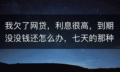 我欠了网贷，利息很高，到期没没钱还怎么办，七天的那种