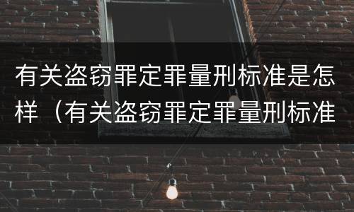 有关盗窃罪定罪量刑标准是怎样（有关盗窃罪定罪量刑标准是怎样定的）
