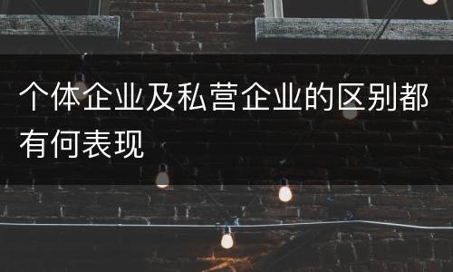 个体企业及私营企业的区别都有何表现