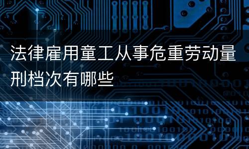 法律雇用童工从事危重劳动量刑档次有哪些