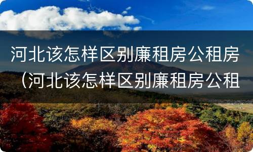 河北该怎样区别廉租房公租房（河北该怎样区别廉租房公租房呢）