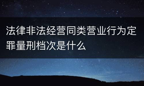 法律非法经营同类营业行为定罪量刑档次是什么