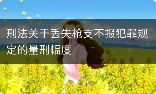 刑法关于丢失枪支不报犯罪规定的量刑幅度