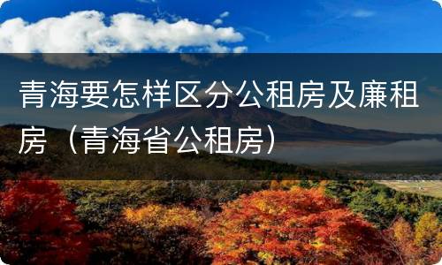 青海要怎样区分公租房及廉租房（青海省公租房）