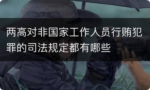 两高对非国家工作人员行贿犯罪的司法规定都有哪些