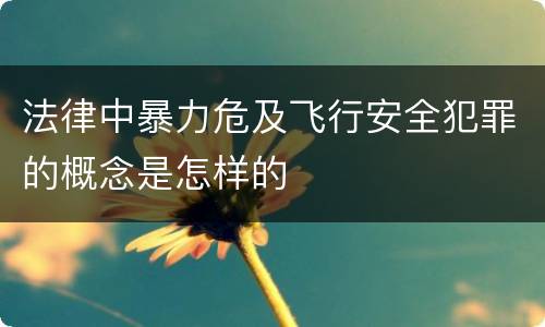 法律中暴力危及飞行安全犯罪的概念是怎样的