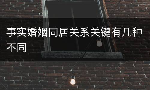事实婚姻同居关系关键有几种不同