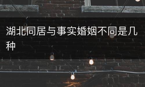 湖北同居与事实婚姻不同是几种