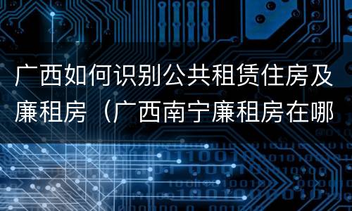 广西如何识别公共租赁住房及廉租房（广西南宁廉租房在哪个区域）