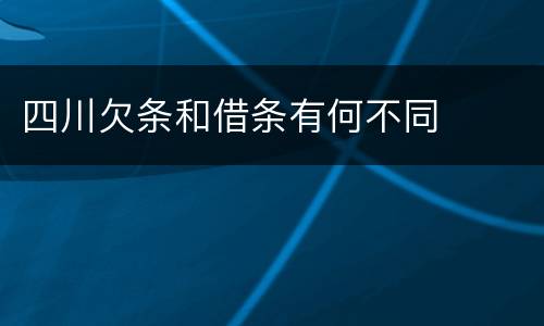 四川欠条和借条有何不同