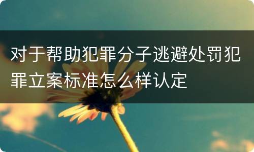 对于帮助犯罪分子逃避处罚犯罪立案标准怎么样认定