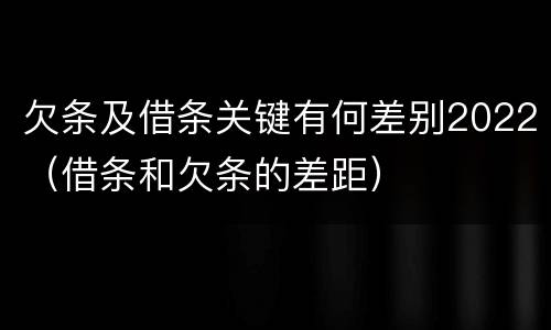 欠条及借条关键有何差别2022（借条和欠条的差距）