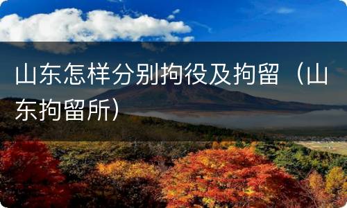 山东怎样分别拘役及拘留（山东拘留所）