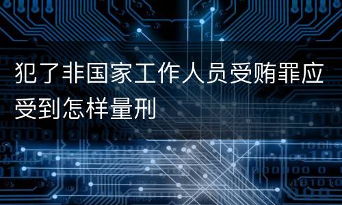 犯了非国家工作人员受贿罪应受到怎样量刑