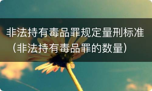 非法持有毒品罪规定量刑标准（非法持有毒品罪的数量）