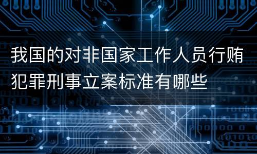 我国的对非国家工作人员行贿犯罪刑事立案标准有哪些