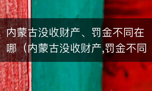 内蒙古没收财产、罚金不同在哪（内蒙古没收财产,罚金不同在哪缴纳）