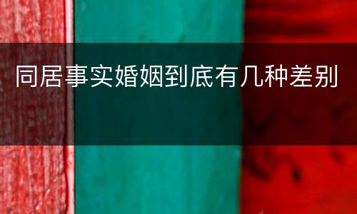同居事实婚姻到底有几种差别