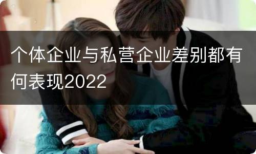 个体企业与私营企业差别都有何表现2022