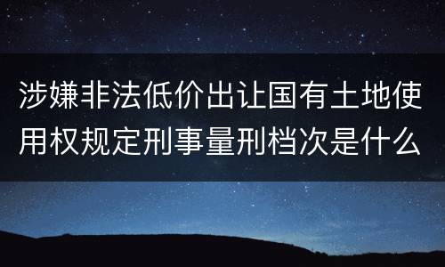 涉嫌非法低价出让国有土地使用权规定刑事量刑档次是什么样